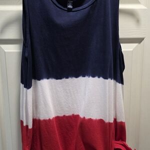 Chaps Navy, White, and Red Tank Top